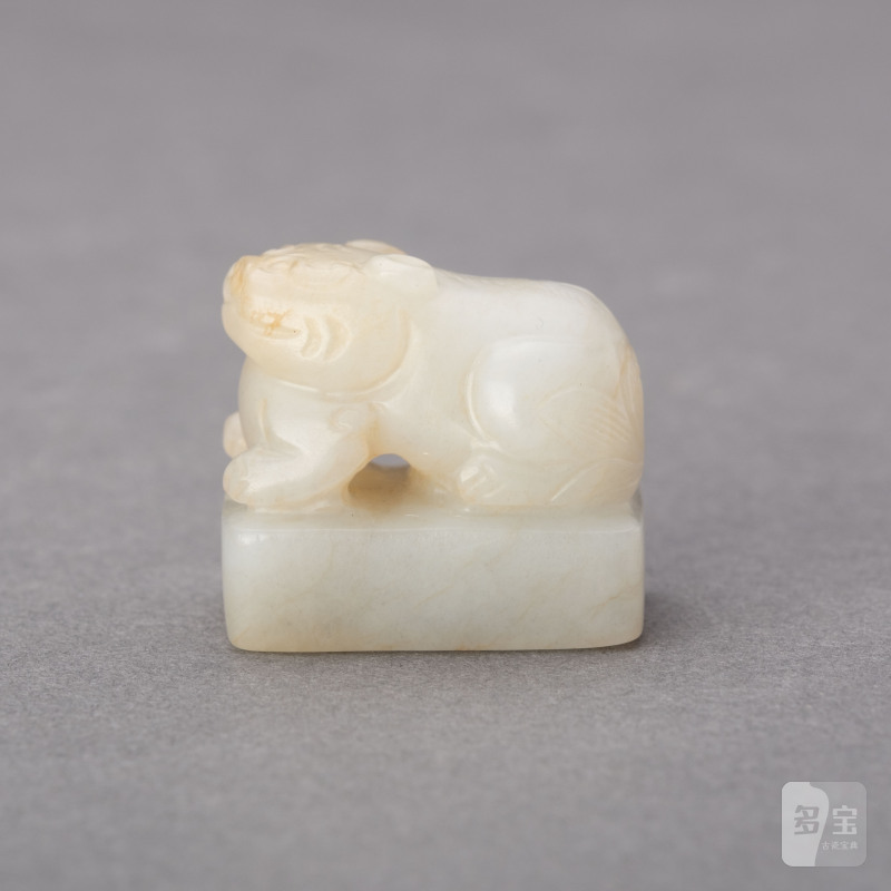    明 白玉獸鈕印 - 图2
